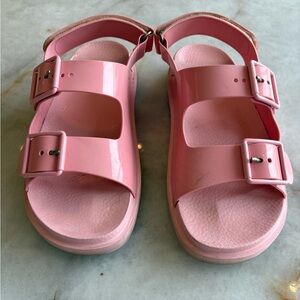 Pink Double-Buckle Sandals